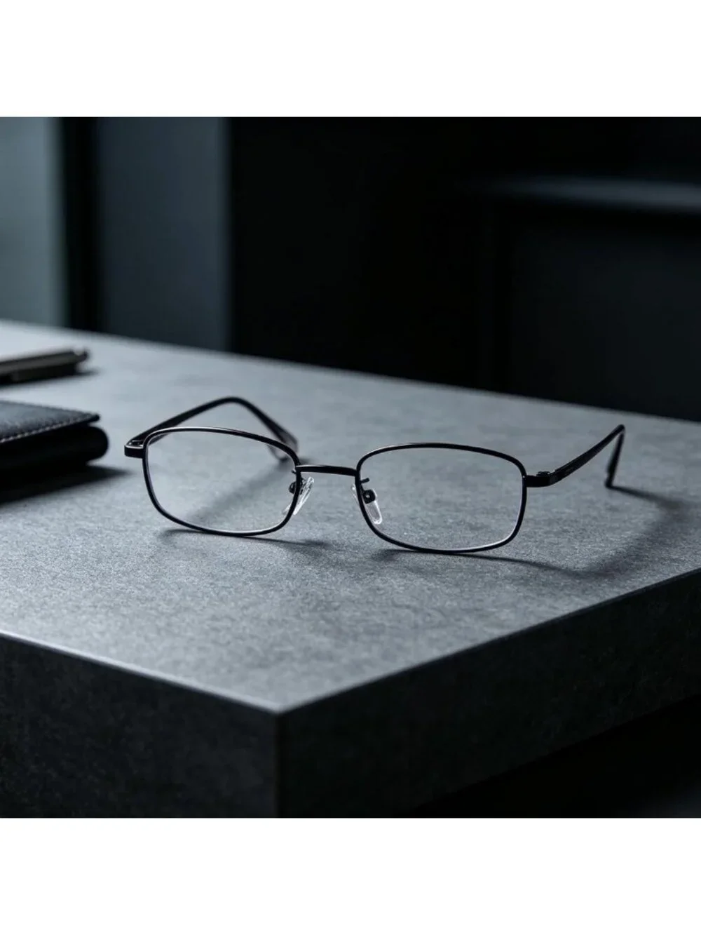 Trendy Y2K Rectangle Blue Light Glasses for Men & Women, Stylish Metal Frames